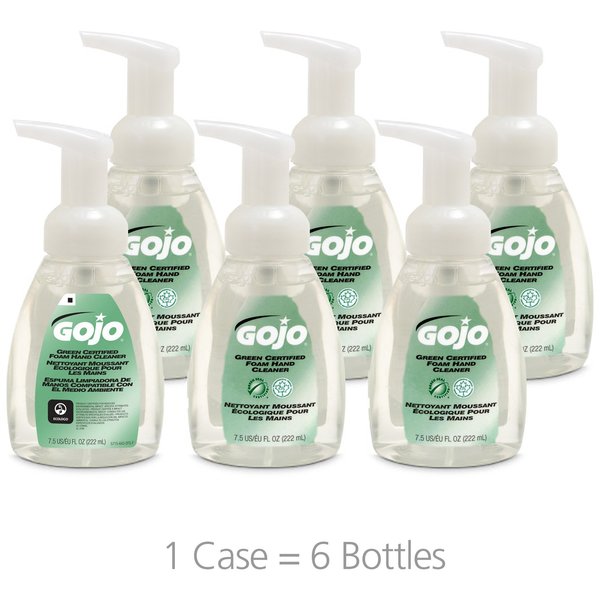 Gojo Handwash, Foam, Green Certified, 7.5oz Pump Bottle CL, PK 6 GOJ571506CT
